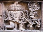 Ramayana - Ram & Laxmana in war with Ravana with ten heads (Hanuman on the tree)