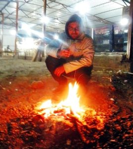 Hot tea in a cold Night